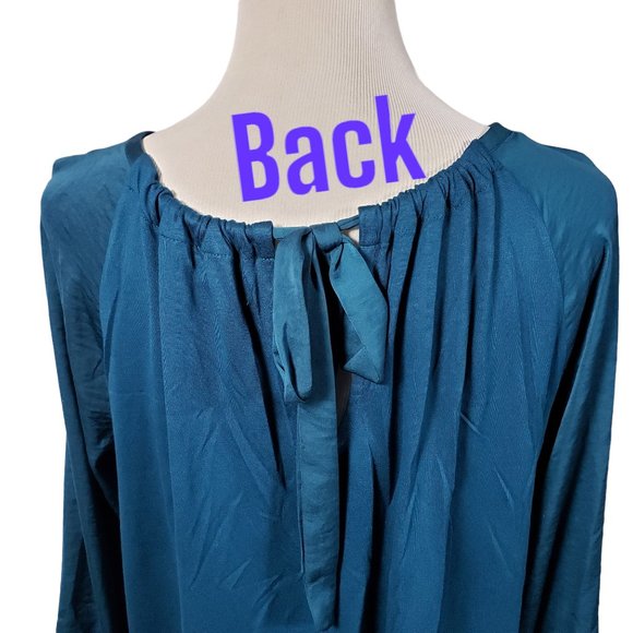 Loft Outlet Women's size Medium Blue/Green Pullover Blouse - Gently Used - Picture 5 of 8